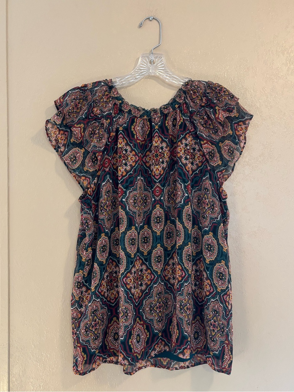 NWT LOFT Double Ruffle Blouse sz M